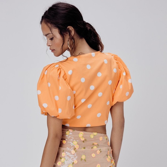 For Love /& Lemons Womens Auburn Dot Crop Top
